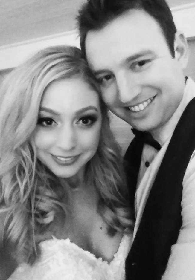 black-and-white-wedding-portrait-hayley-tim Black and white close up portrait of the bride and groom.